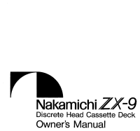 Nakamichi ZX-9-Owner-Manual